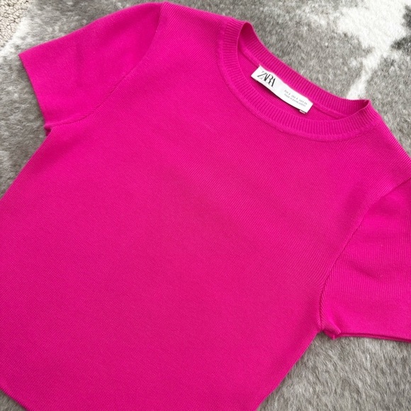 Zara Hot Pink Crop Top - Picture 3 of 10